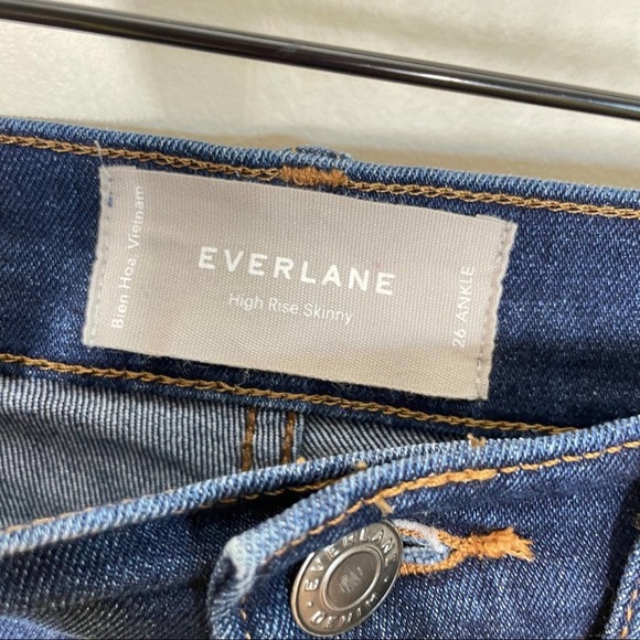 EVERLANE Authentic Stretch High Rise Skinny Jeans Mid Blue {K41} - Picture 4 of 5
